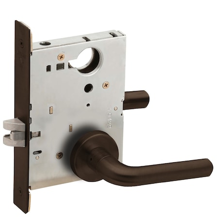 Schlage Grade 1 Passage Latch Mortise Lock, 02 Lever, A Rose, Dark Oxidized Satin Bronze Oil Rubbed L9010 02A 613